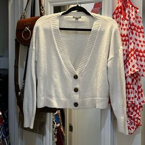 Cream cropped cardigan